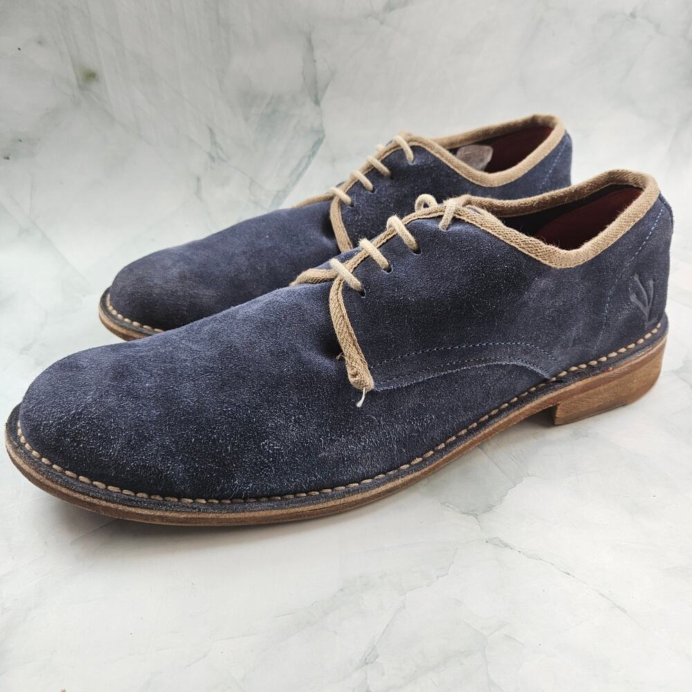 Victorio y Lucchino navy blue suede oxfords made in Spain‎ size EU45